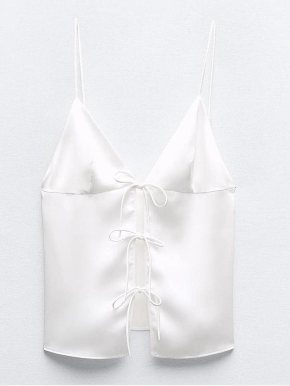Zara Satin Tie-Front Cami